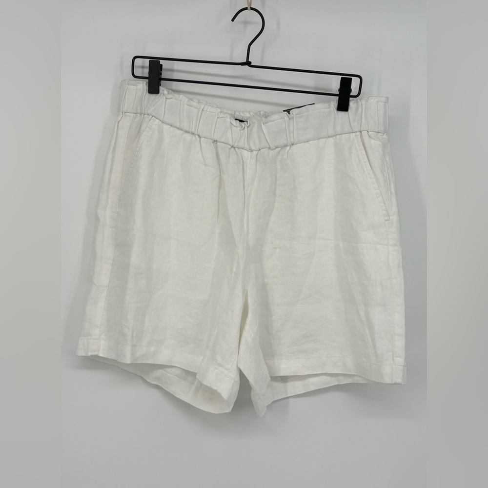 TALBOTS NWT Shorts White Linen Nantucket Paperbag 6” Woman’s 1X